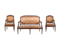 A Louis XVI Style Walnut Seating Suite