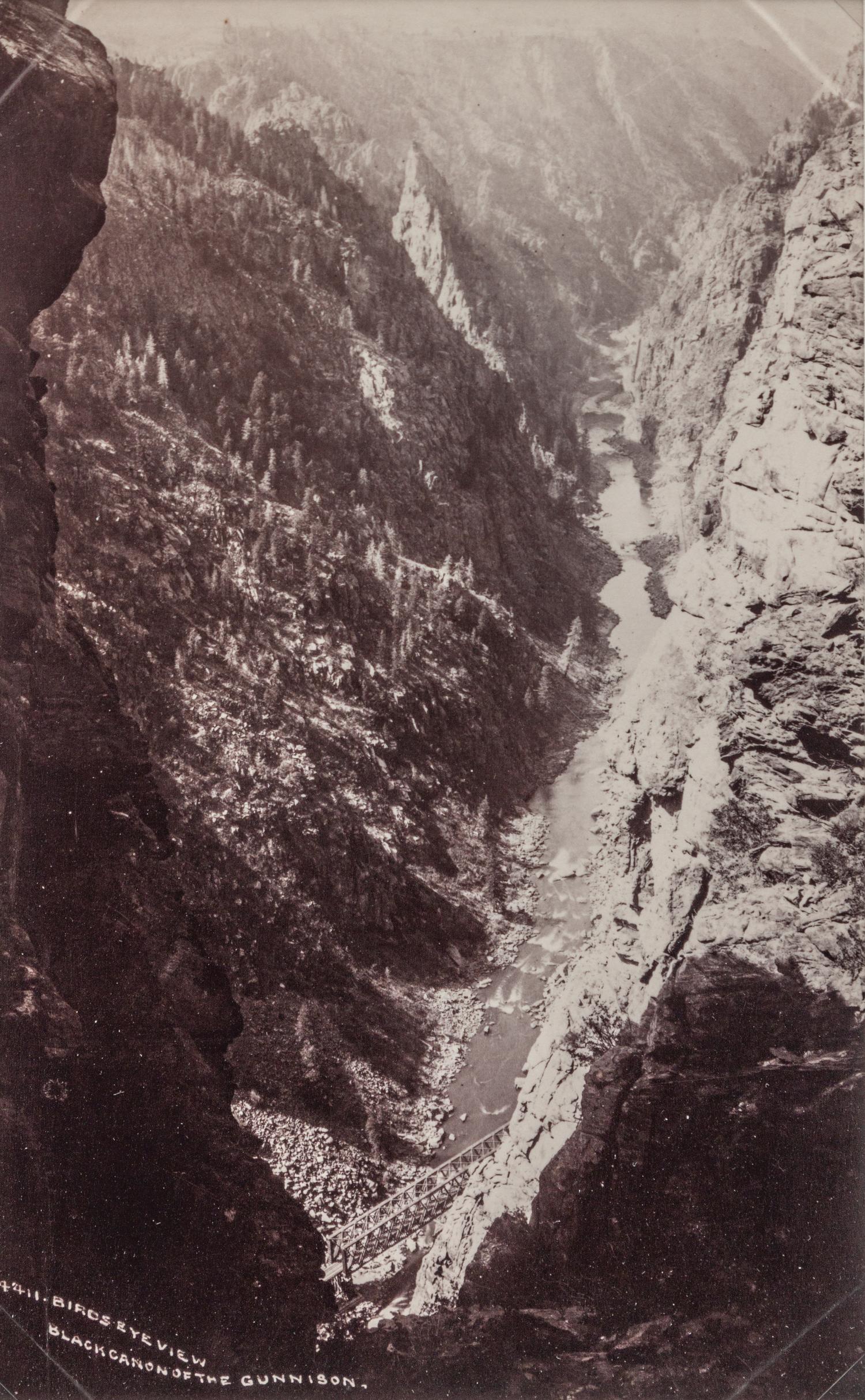 A group of four photographs (106. Mountain of the Holy Cross ; 4613. Green River Butte ; 4411. Birdseye View Black Canon of the Gunnison ; 3261. Animas Canon )