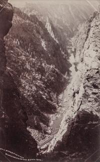 A group of four photographs (106. Mountain of the Holy Cross ; 4613. Green River Butte ; 4411. Birdseye View Black Canon of the Gunnison ; 3261. Animas Canon )