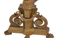 A Pair of Napoleon III Style Brass Andirons