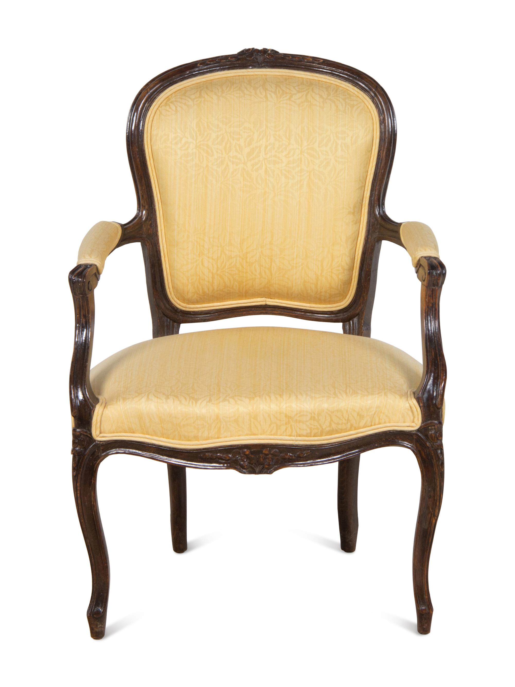 A Louis XV Style Walnut Fauteuil
