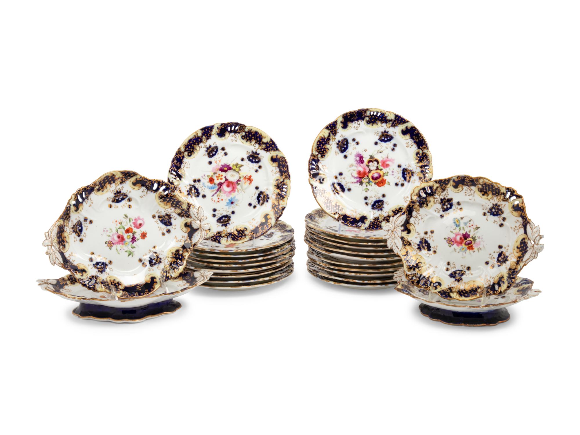 An English Porcelain Dessert Service