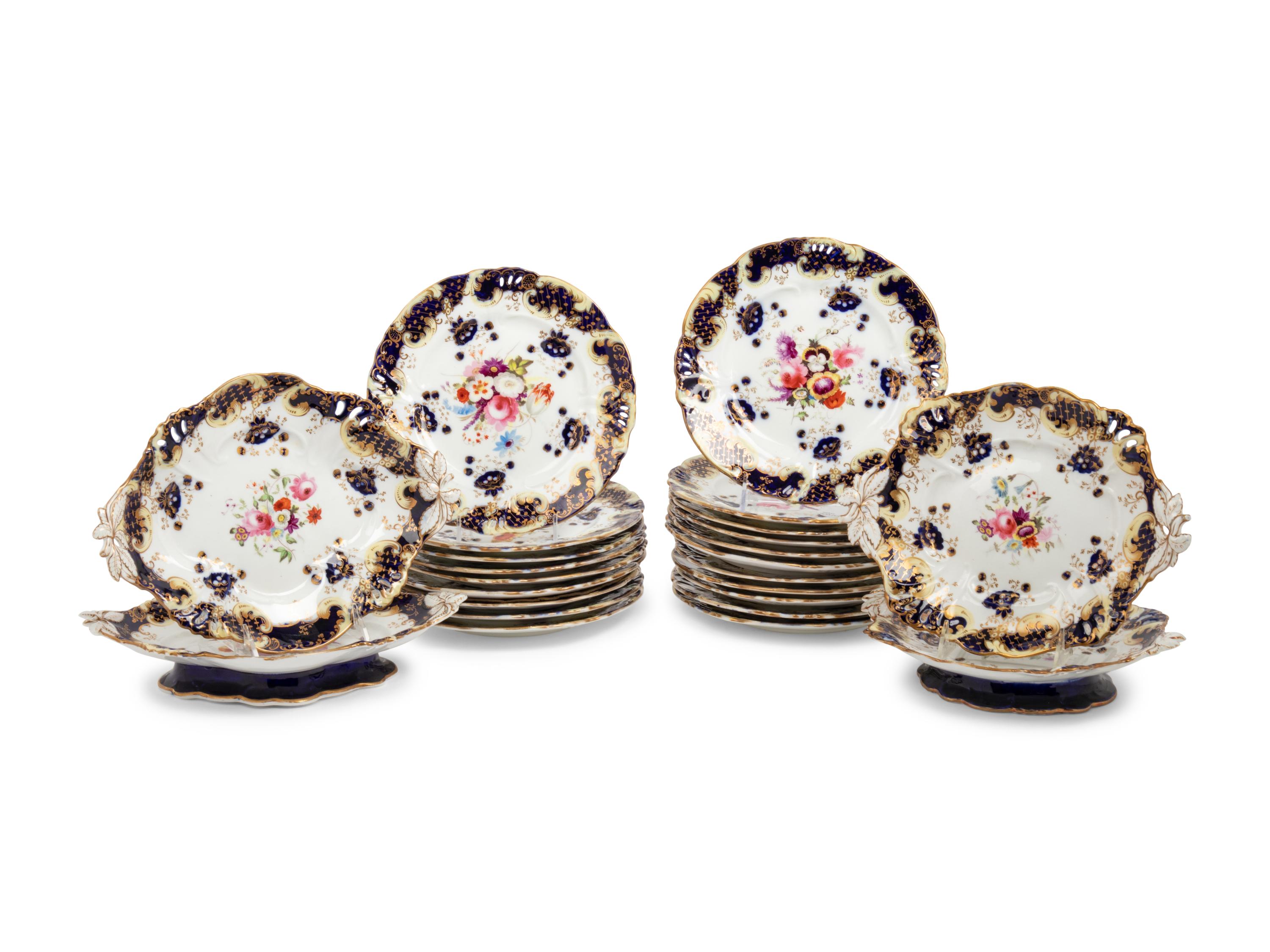 An English Porcelain Dessert Service