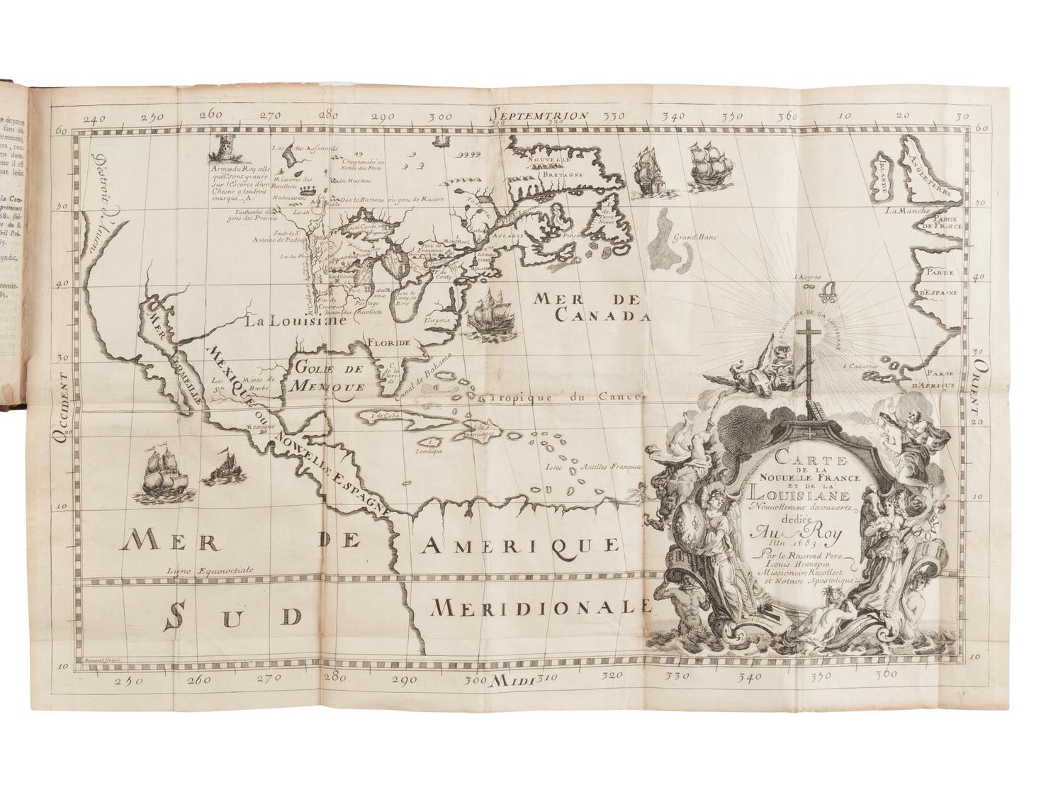 [AMERICANA]. HENNEPIN, Louis (1640-1704). Description de la Louisiane, nouvellement decouverte au Sud'Ouest de la Nouvelle France . Paris: Widow of Sebastien Hure, 1683.