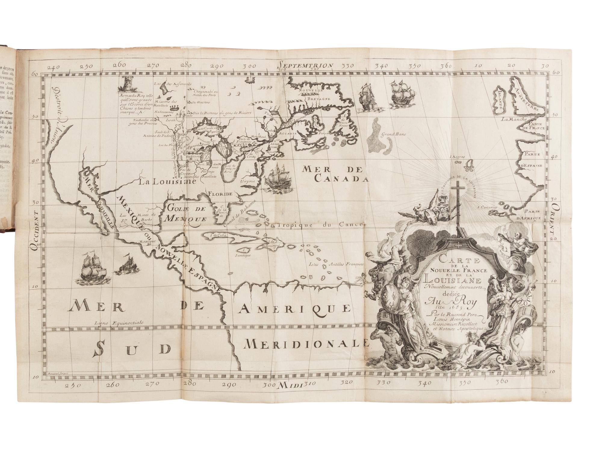 [AMERICANA]. HENNEPIN, Louis (1640-1704). Description de la Louisiane, nouvellement decouverte au Sud'Ouest de la Nouvelle France . Paris: Widow of Sebastien Hure, 1683.