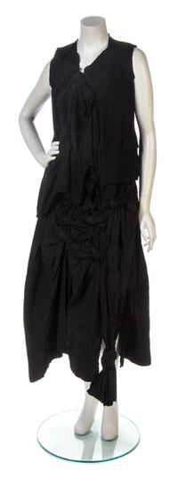 A Comme des Garcons Black Cotton Skirt Ensemble, Size M.