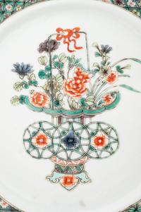A Pair of Chinese Export Famille Verte Porcelain Plates