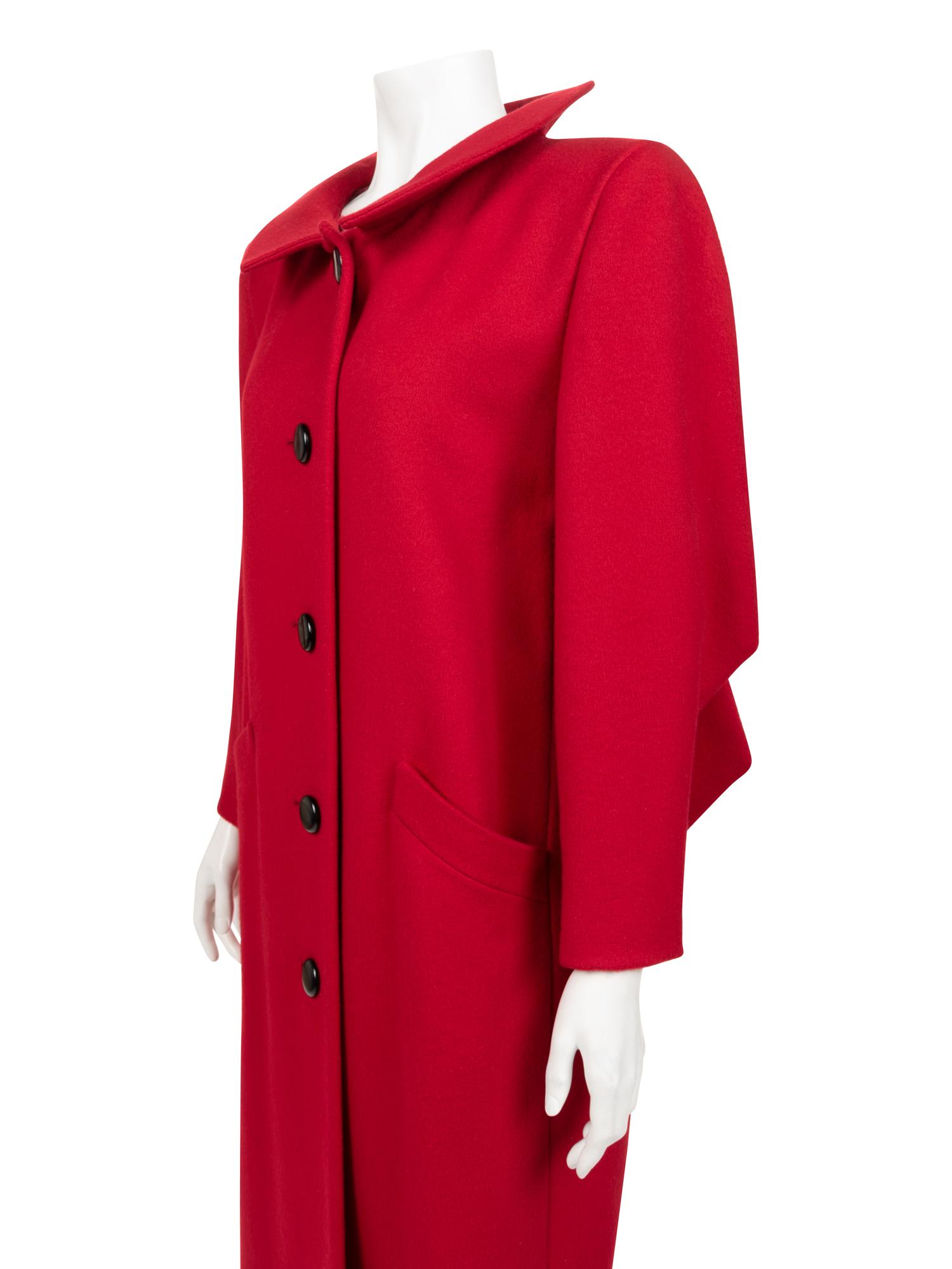 Pierre Cardin Haute Couture Draped Back Panel Coat, Fall/Winter 1980
