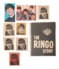 [THE BEATLES]. A group of ephemera and press photos, featuring Hard Day's Night contact sheets and "Beatles Money."