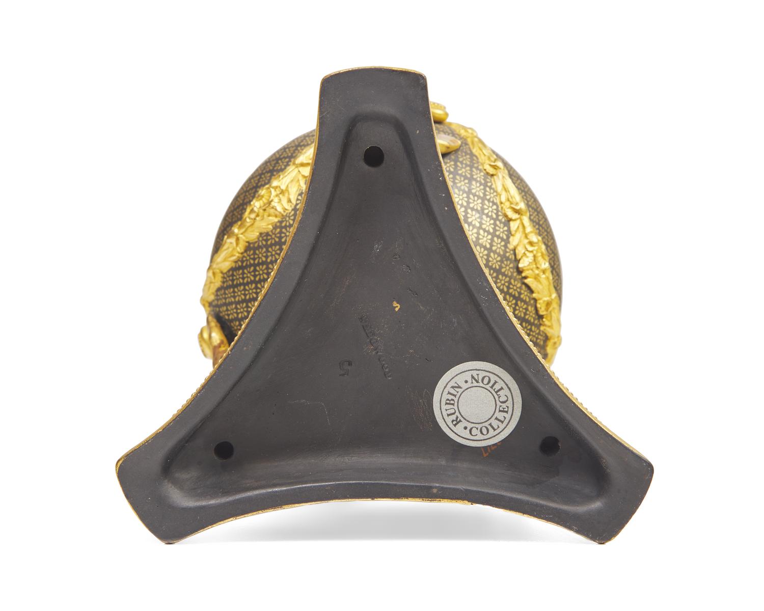 Two Wedgwood Black Basalt and Parcel-Gilt Censers