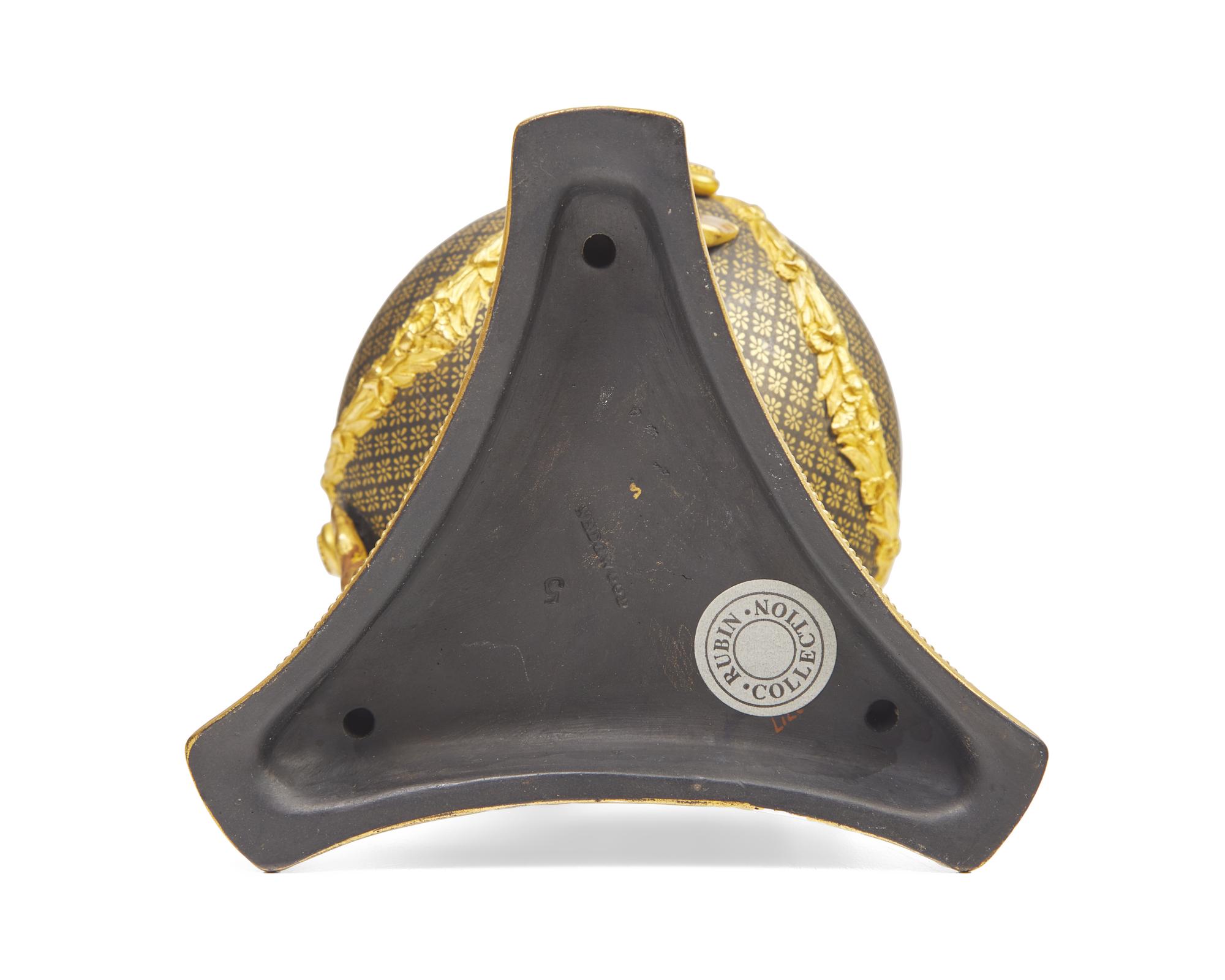 Two Wedgwood Black Basalt and Parcel-Gilt Censers