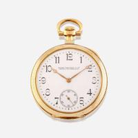 An eighteen karat gold and enamel open face pocket watch, Patek Philippe