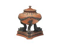 A Wedgwood Rosso Antico Dolphin Pastille Burner