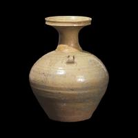 A Chinese White Glazed Vase, Tang Dynasty 唐 白釉盤口瓶