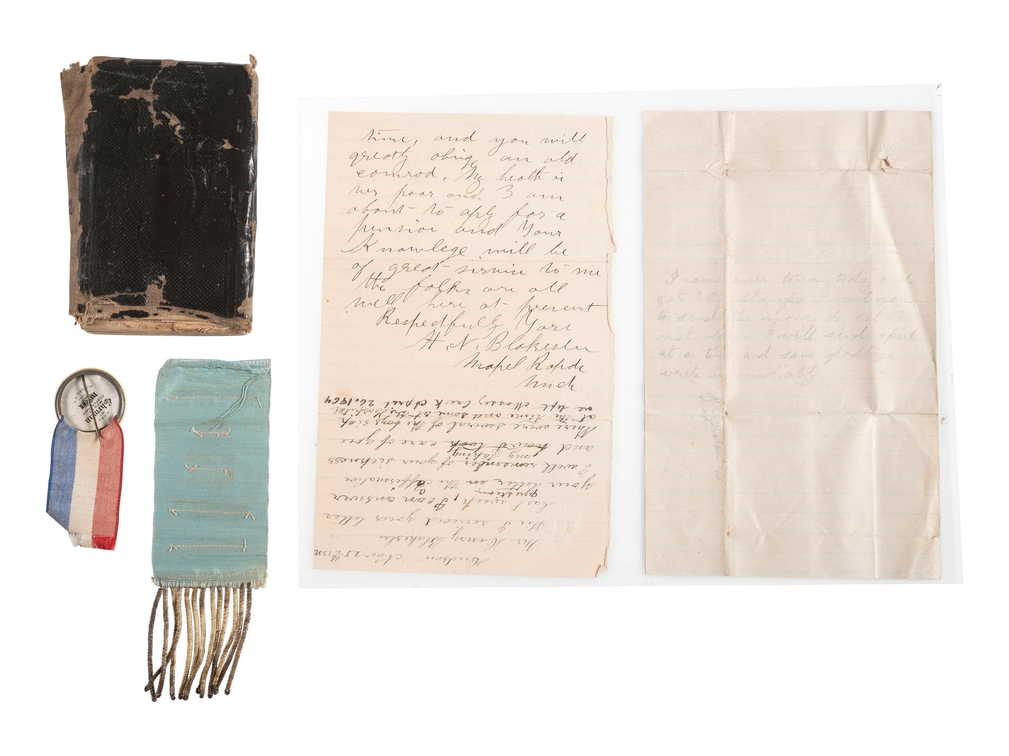 [CIVIL WAR - MICHIGAN] Corporal John P. Casler (ca 1832-1922), Company G, 23rd Michigan Infantry Regiment. Archive of items related to Casler's war service and post-war career.