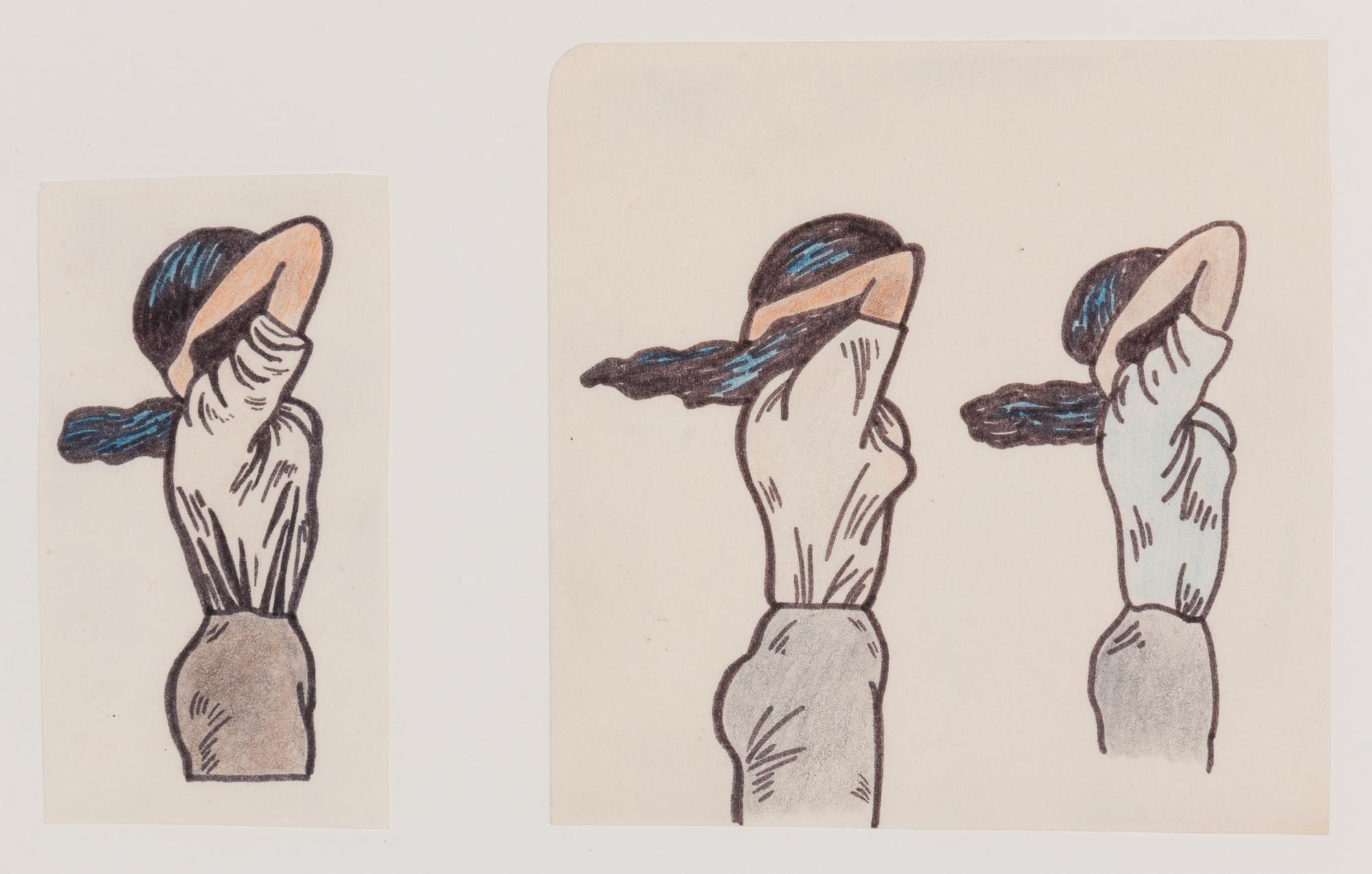 Untitled (Tying Up Hair) , c. 1970 (a pair of works)