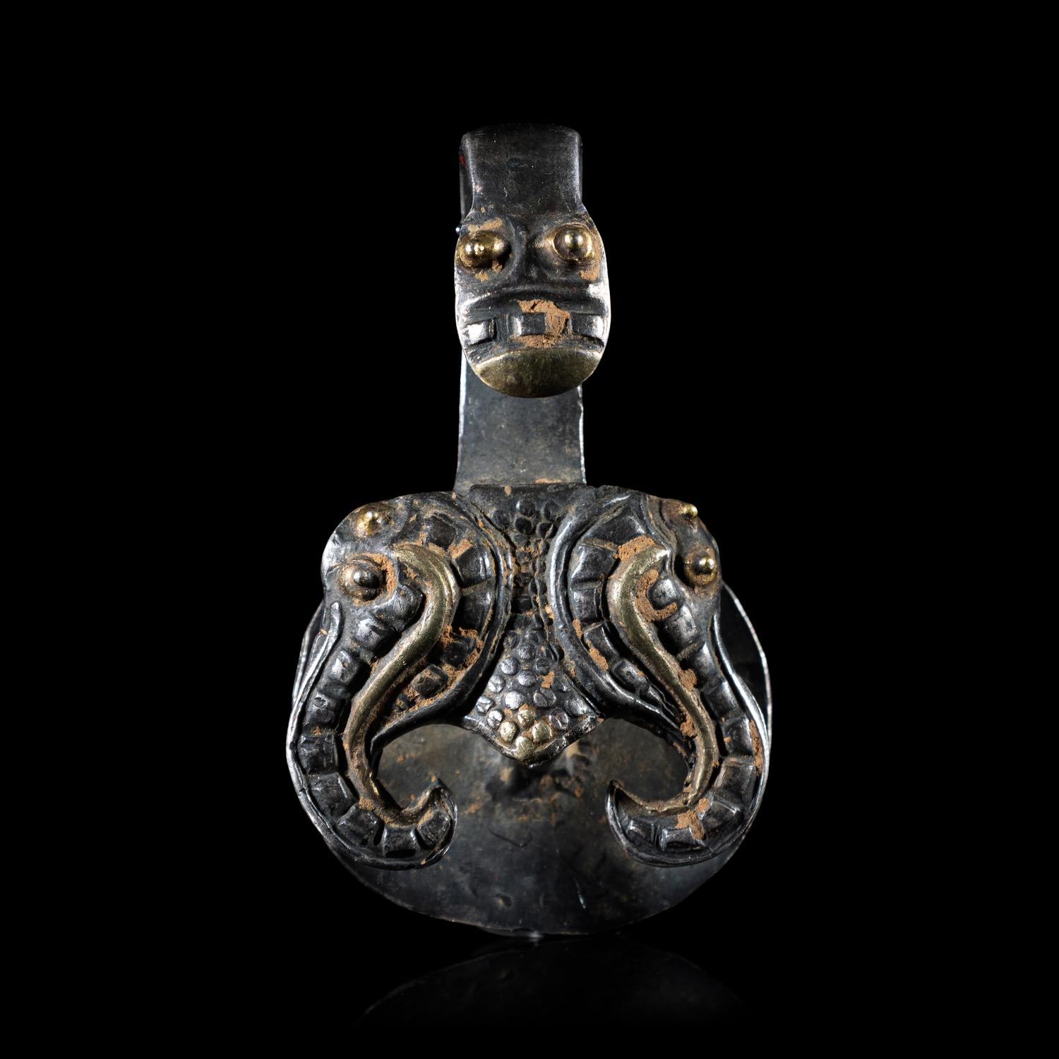 Three Chinese Metal Garment Hooks, Warring State Period-Han Dynasty 戰國-漢 帶 鉤 三件
