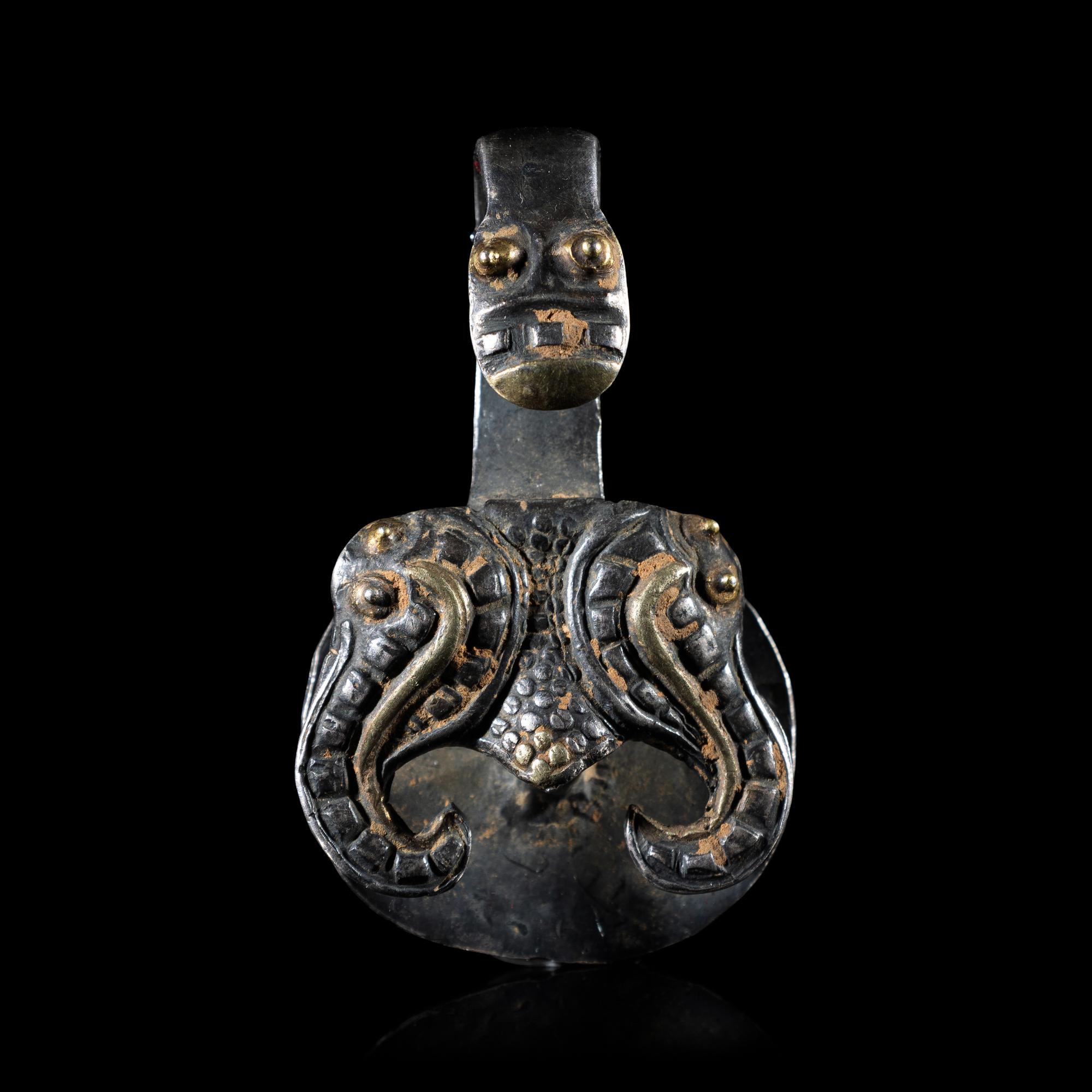 Three Chinese Metal Garment Hooks, Warring State Period-Han Dynasty 戰國-漢 帶 鉤 三件