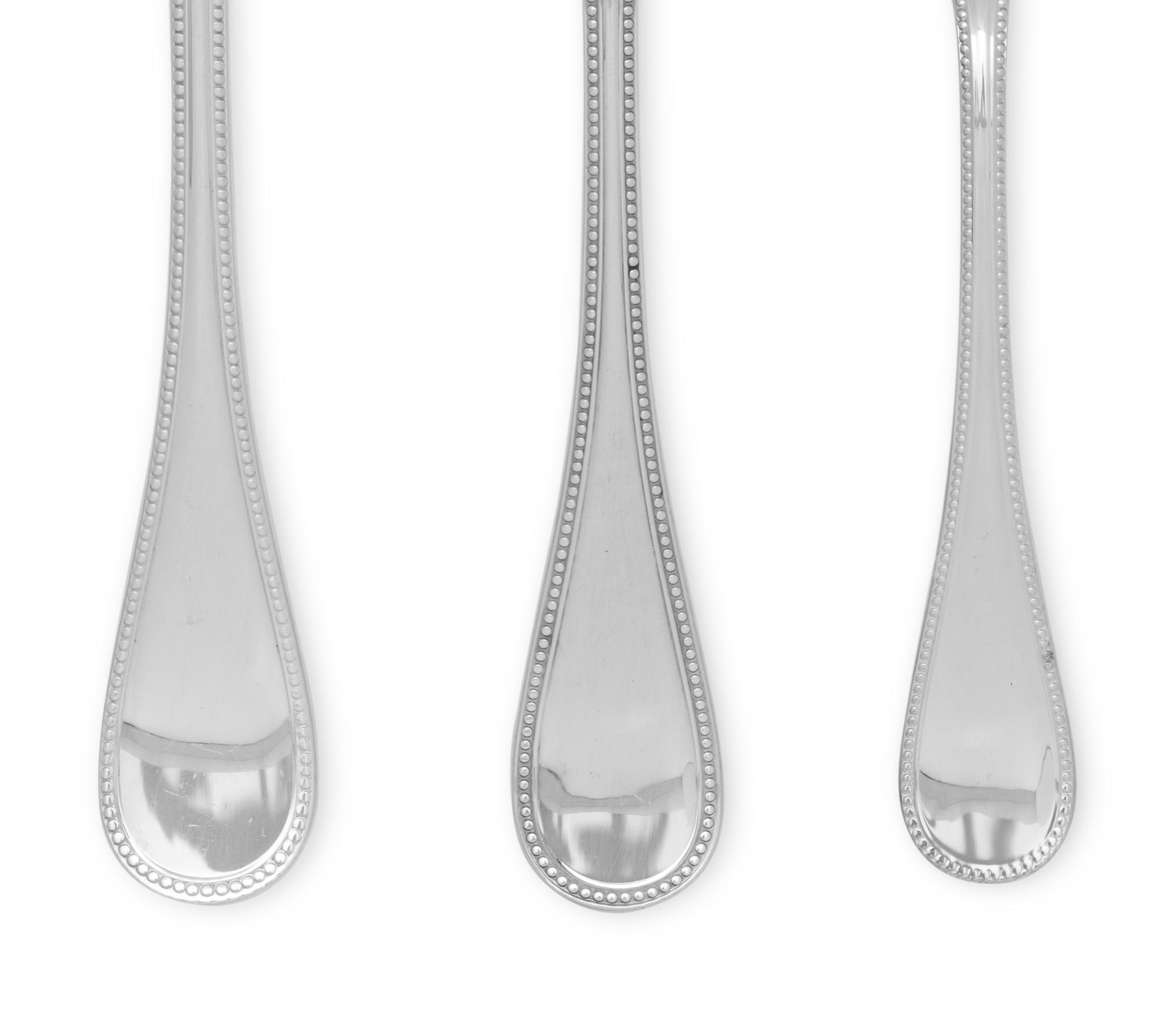 A Christofle Perles Silver-Plate Flatware Service