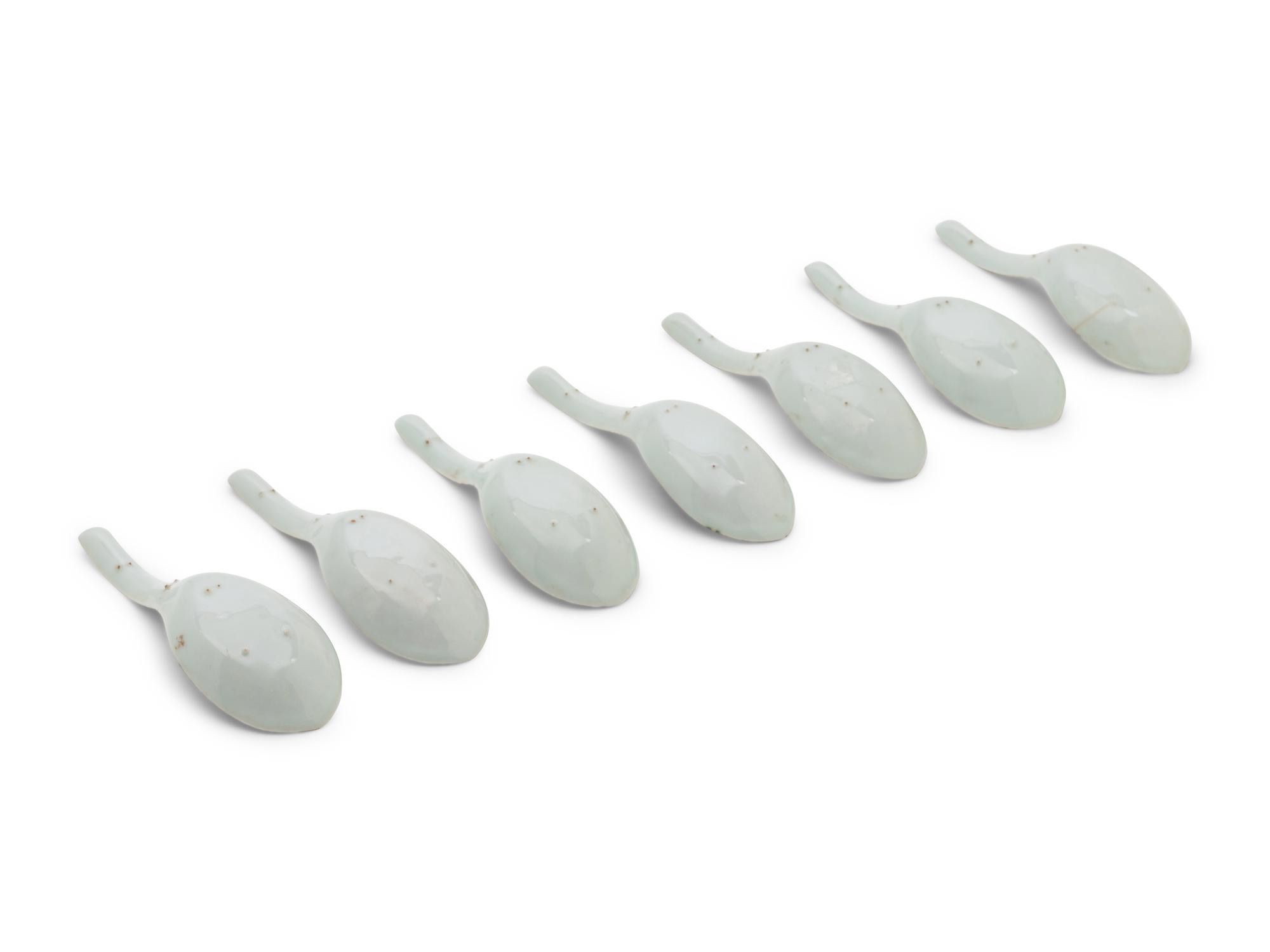 A Set of Seven Chinese Famille Rose Porcelain Spoons