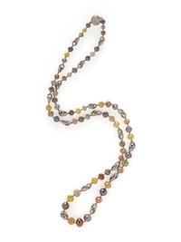 MULTICOLOR DIAMOND BEAD NECKLACE