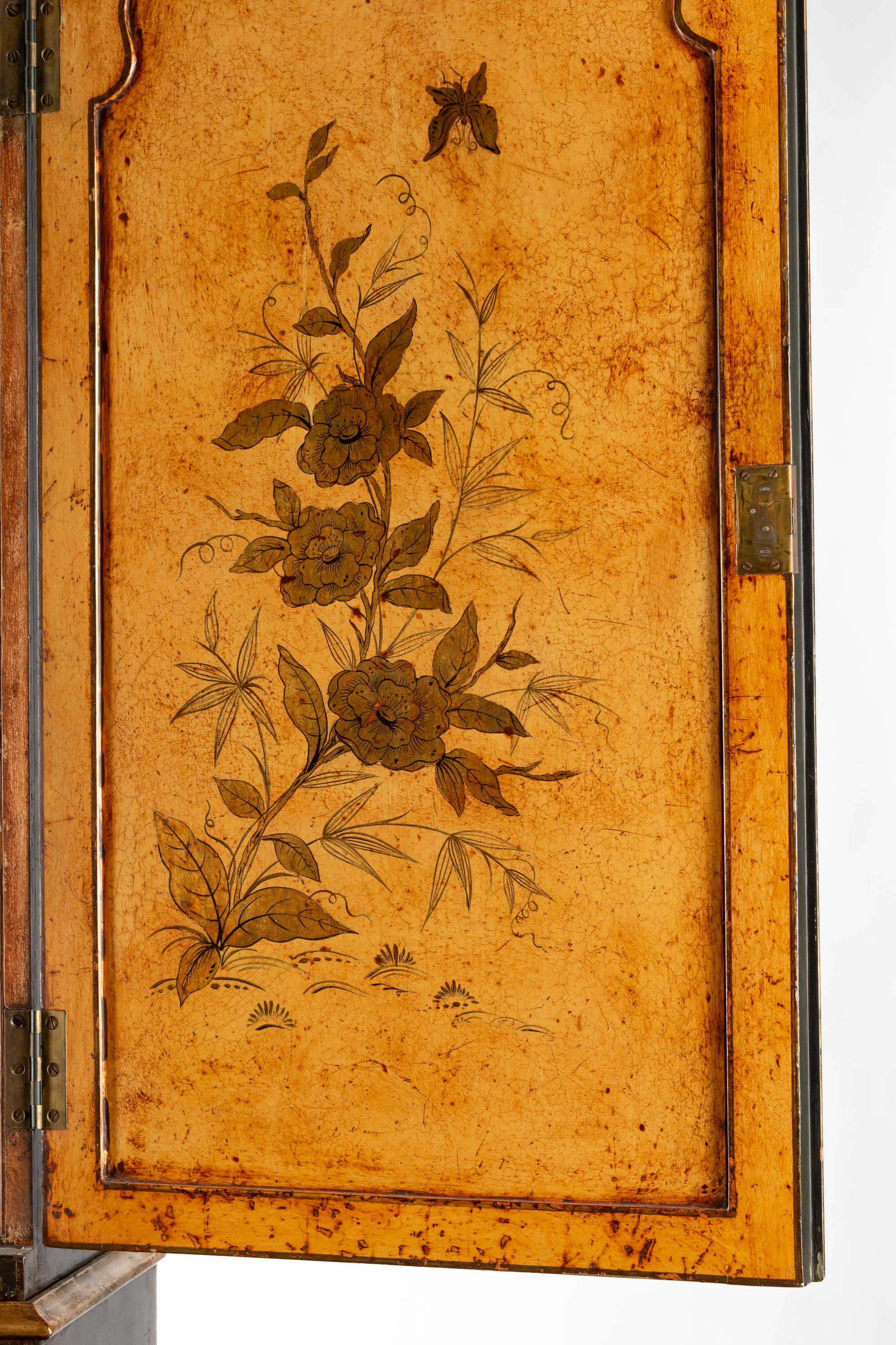 A George II Style Chinoiserie Lacquered Secretary Bookcase
