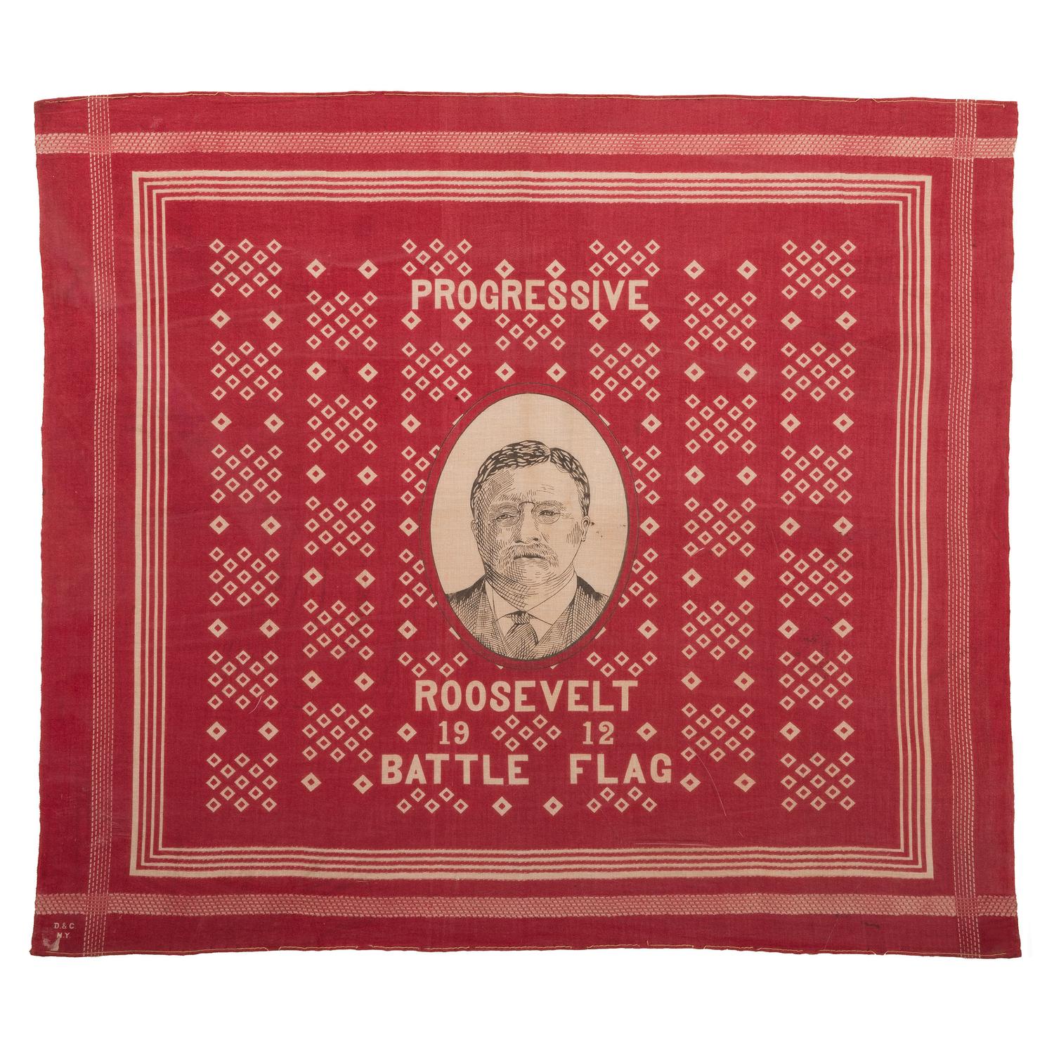 Roosevelt Battle Flag , 1912 Campaign Bandanna