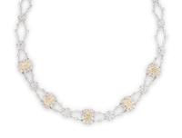 YELLOW DIAMOND AND DIAMOND NECKLACE