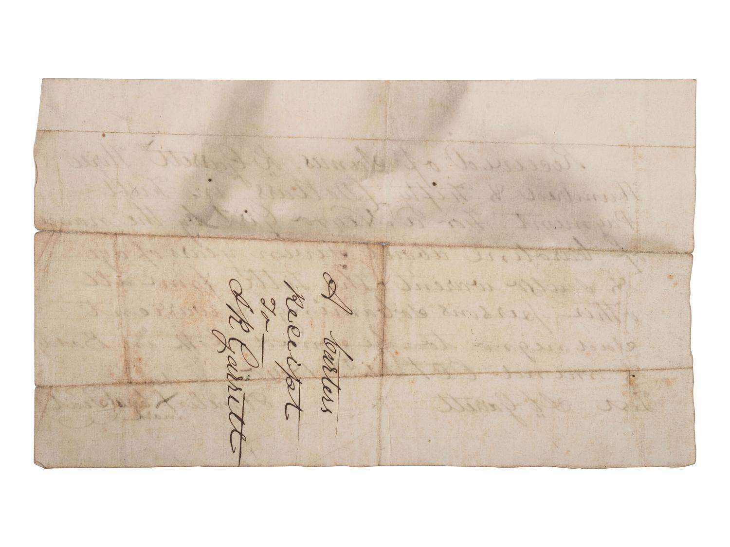 [ENSLAVEMENT & ABOLITION]. Manuscript bill of sale for a 7-year-old enslaved girl named Caroline. 21 October 1840.