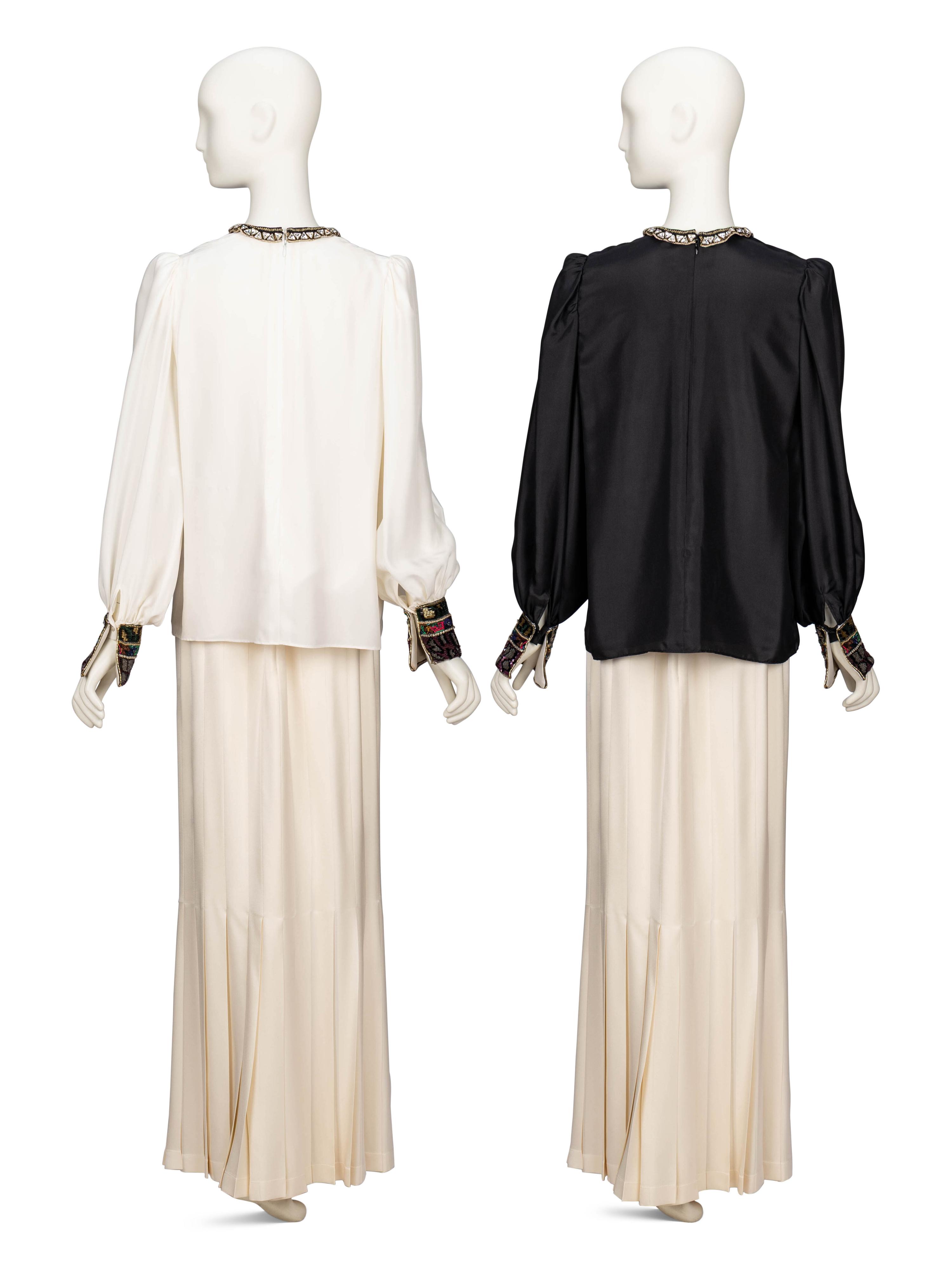 Two Vintage Silk Blouses & A Chanel Silk Skirt