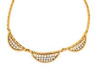 FRENCH, YELLOW GOLD AND DIAMOND NECKLACE
