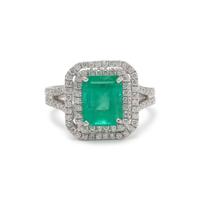 COLOMBIAN EMERALD AND DIAMOND RING