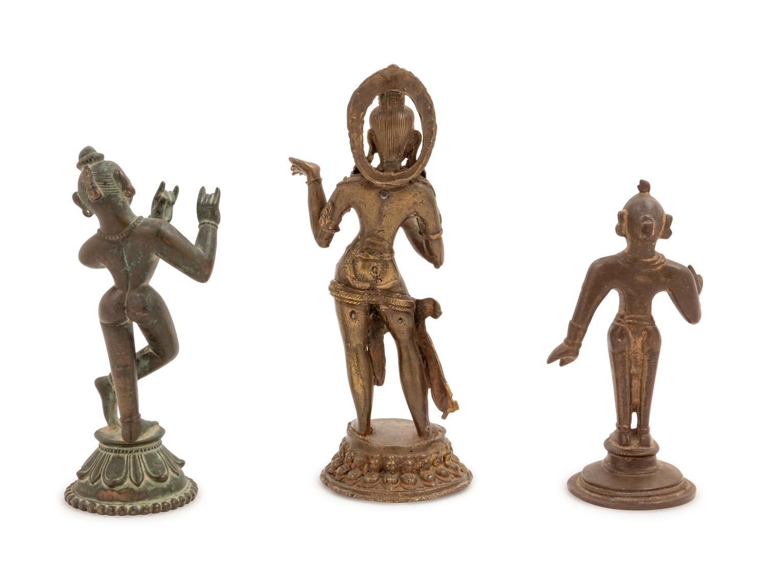 Three Indian Figures of Standing Deities