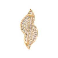 YELLOW GOLD AND DIAMOND LEAF BROOCH