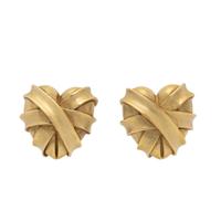 KIESELSTEIN-CORD, YELLOW GOLD WRAPPED HEART EARRINGS