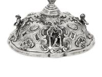 A Pair of German Silver Five-Light Candelabra