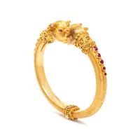 LALAOUNIS, YELLOW GOLD AND RUBY BANGLE BRACELET