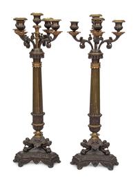 A Pair of Charles X Style Five-Light Candelabra
