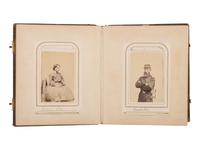 [CIVIL WAR]. A trio of CDV albums identified to the Heath, Higginson, and Shaw families of Massachusetts, highlighted by cartes de visite of Col. Robert Gould Shaw, 54th Massachusetts African American Infantry, his sisters, and other officers.