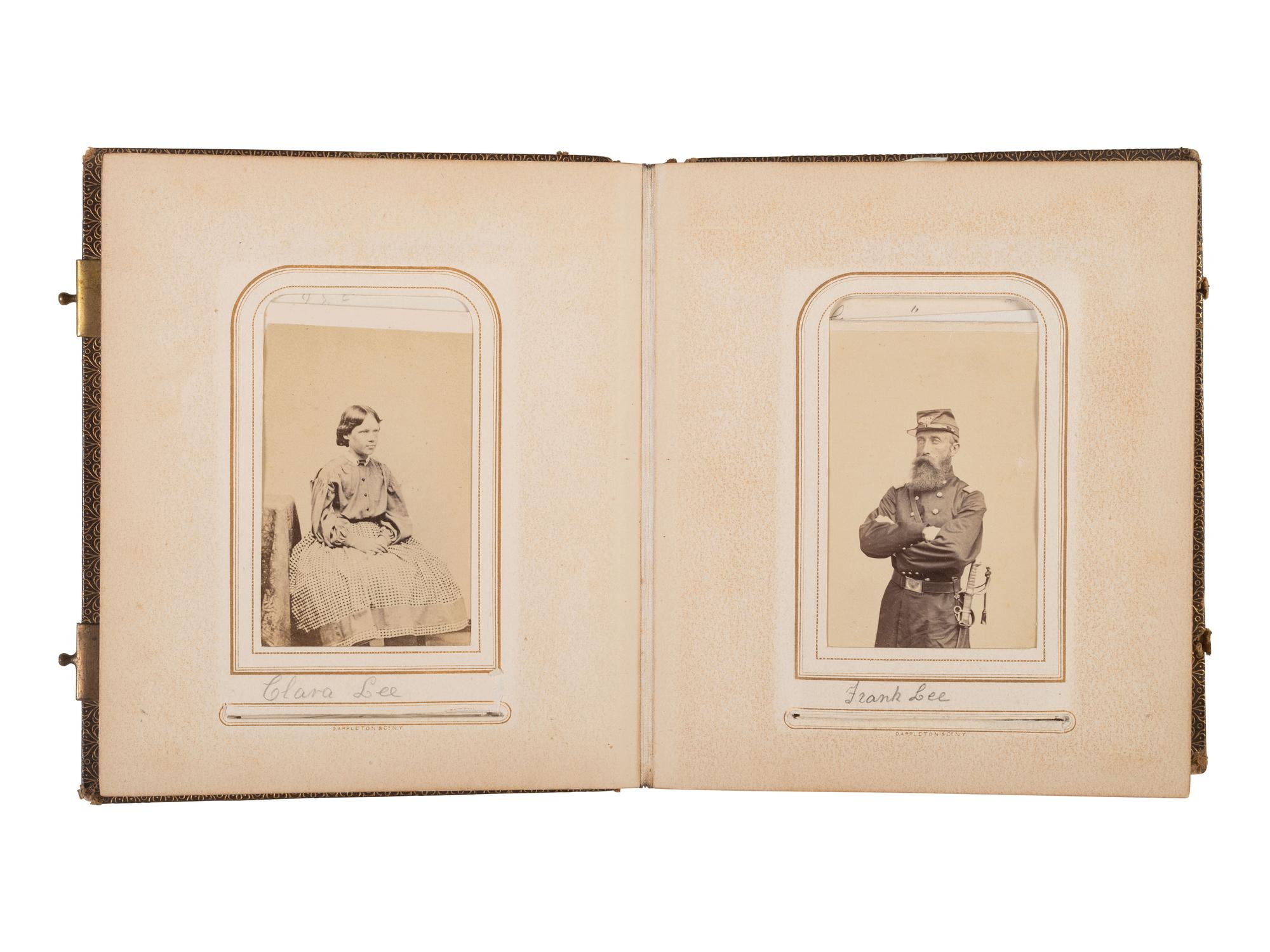 [CIVIL WAR]. A trio of CDV albums identified to the Heath, Higginson, and Shaw families of Massachusetts, highlighted by cartes de visite of Col. Robert Gould Shaw, 54th Massachusetts African American Infantry, his sisters, and other officers.