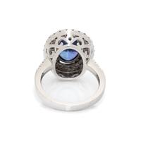 WHITE GOLD, TANZANITE, AND DIAMOND RING