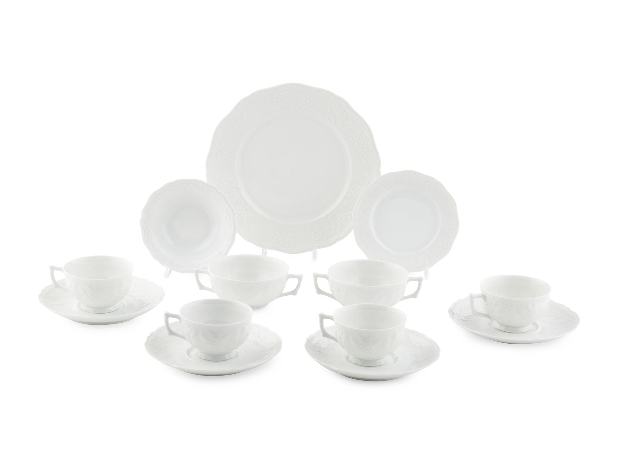 A Raynaud Limoges Porcelain Dinner Service