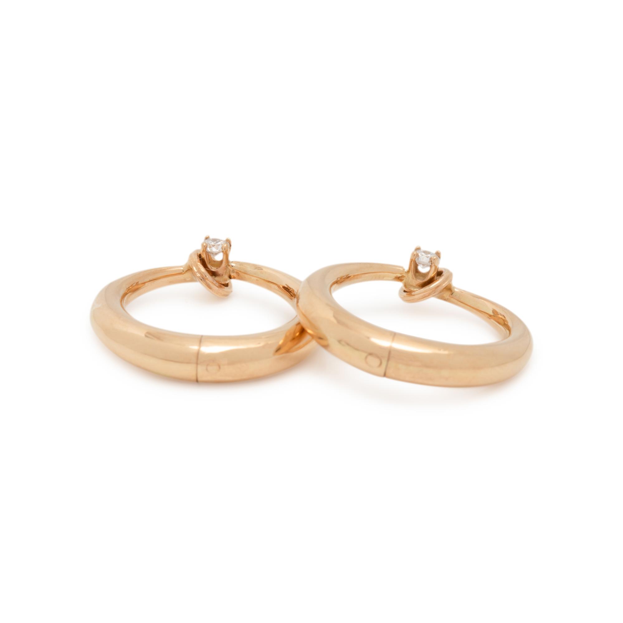 YELLOW GOLD AND DIAMOND EARCLIPS