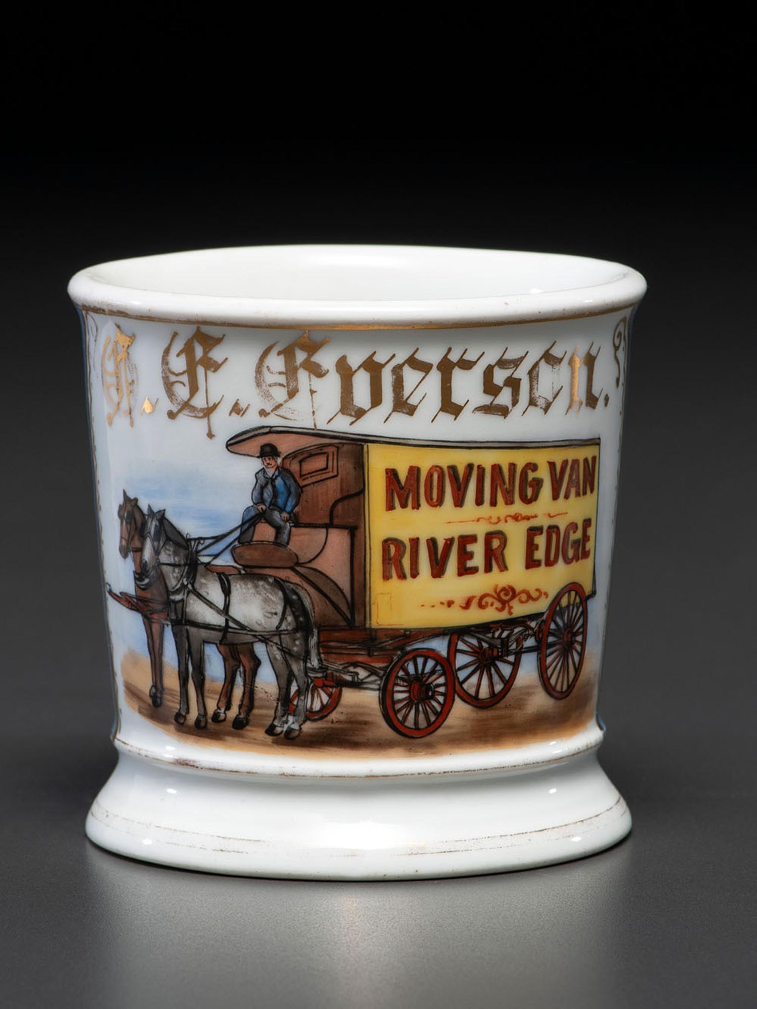 A Mover's Porcelain Occupational Shaving Mug
