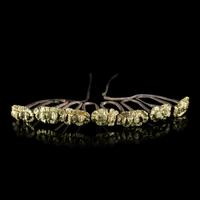 A Chinese Parcel Gilt Silver 'Peony' Hairpin, Chai, Song Dynasty 宋 金裹頭連七式花頭銀釵