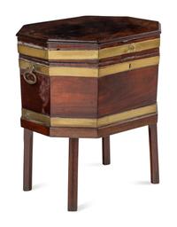 A George III Brass-Banded Mahogany Cellarette