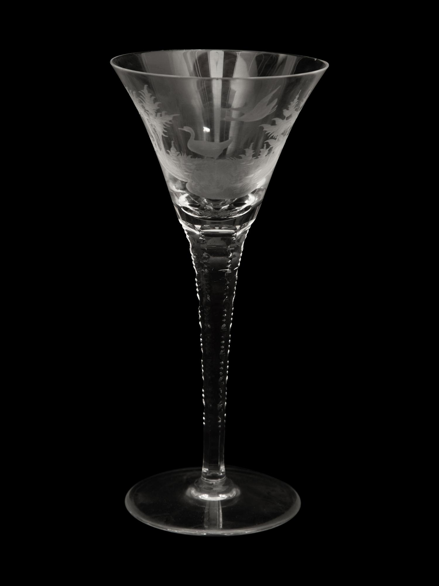 Seven Queen Lace Crystal Barware Articles with Etched African Scenes