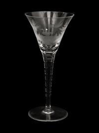 Seven Queen Lace Crystal Barware Articles with Etched African Scenes