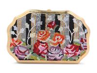 Judith Leiber Floral and Stripe Padded Minaudière