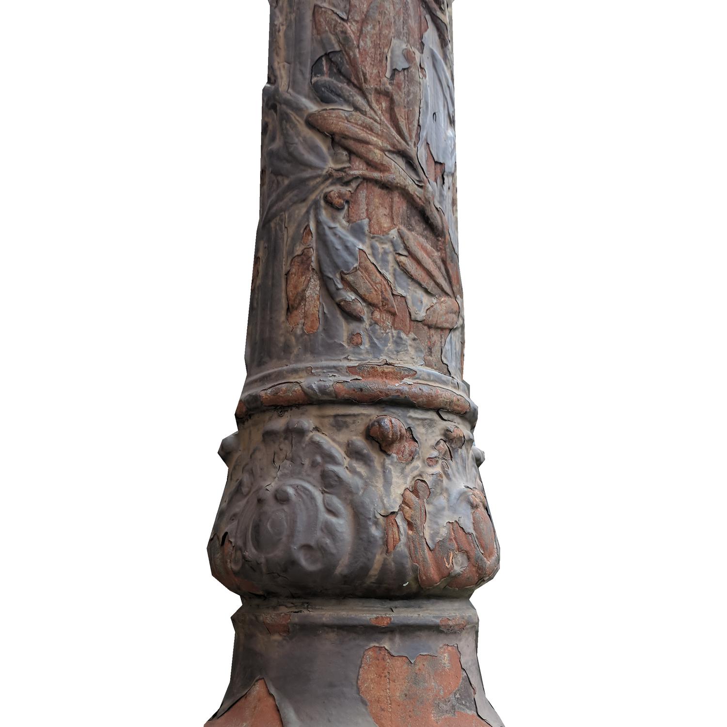 An Iron Lamp Post 17" W x 17" D x ~200" H — France, 20th Century